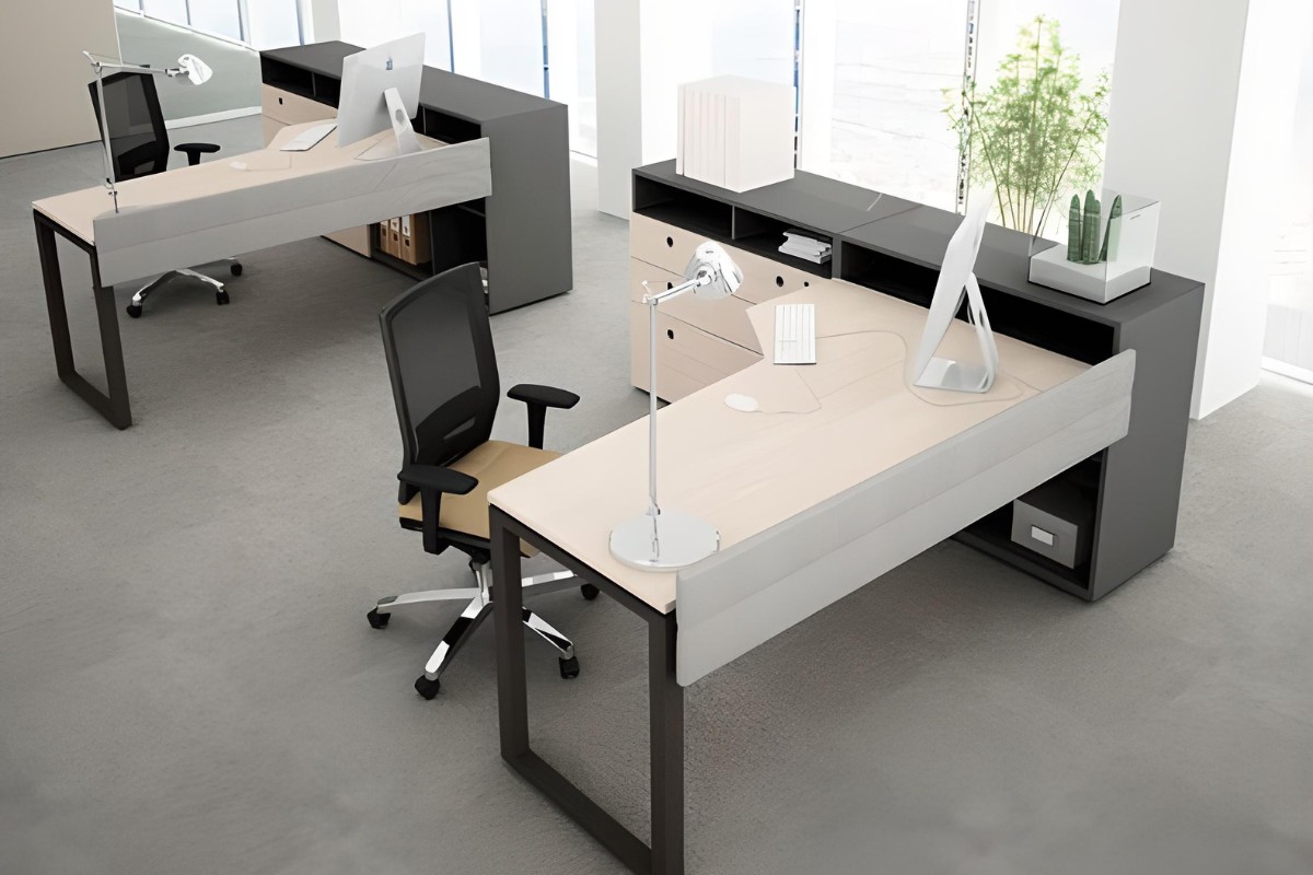 Bàn làm việc kế toán chân sắt bền đẹp