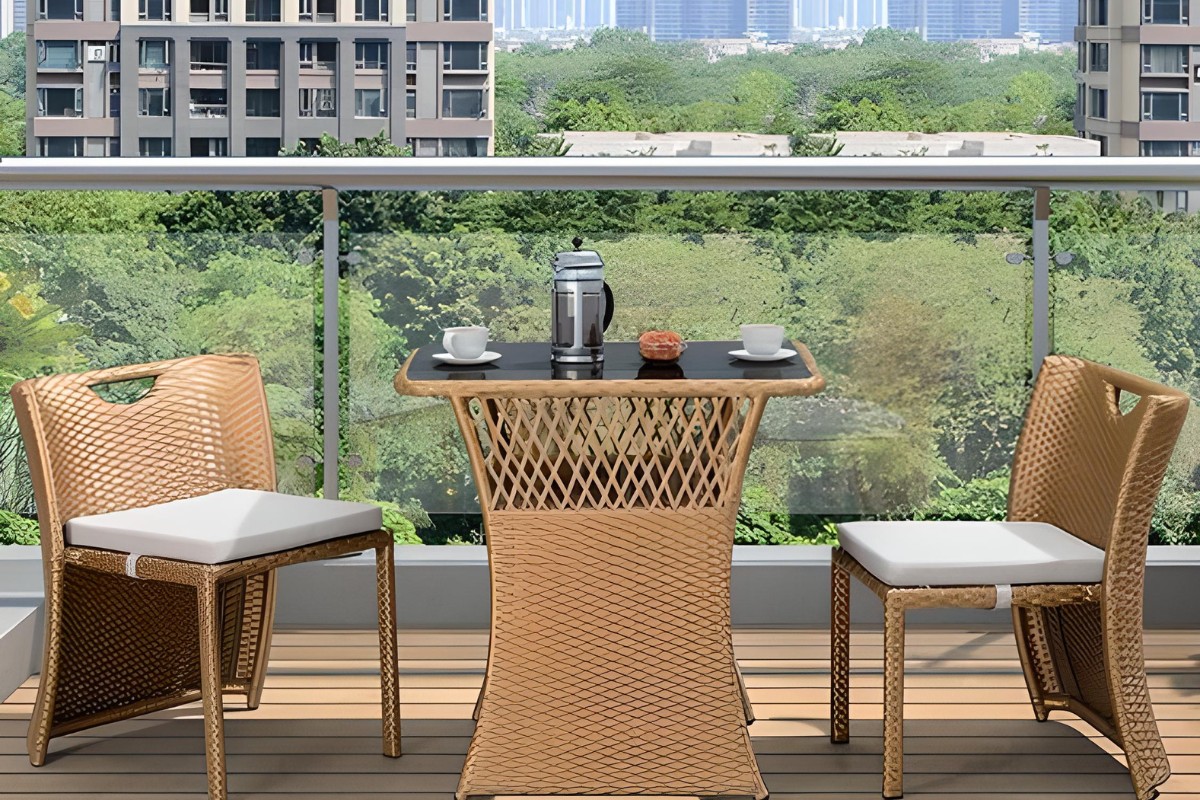 Bàn trà ban công nhựa giả mây đẹp mắt