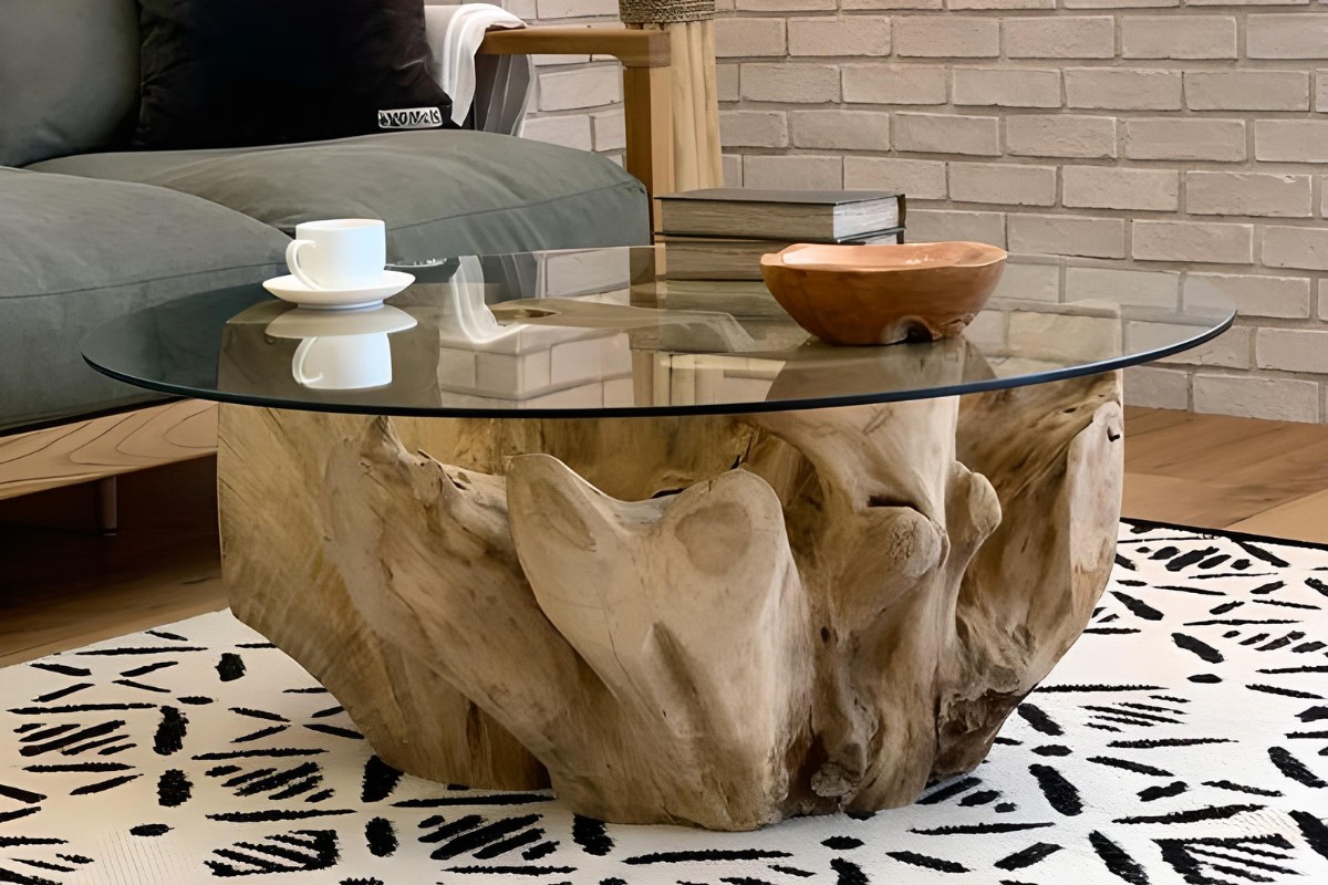 Bàn trà độc lạ từ gốc cây