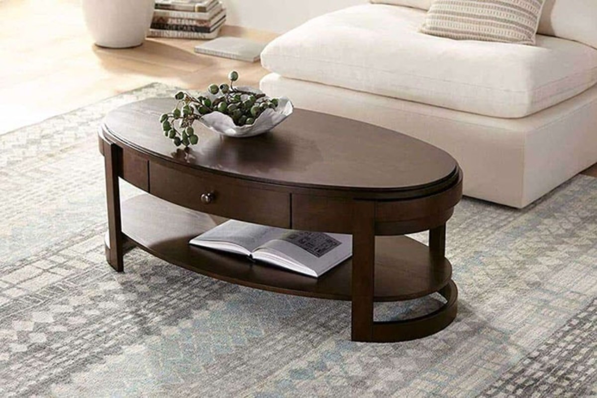 Bàn trà hình oval đầy đẹp mắt