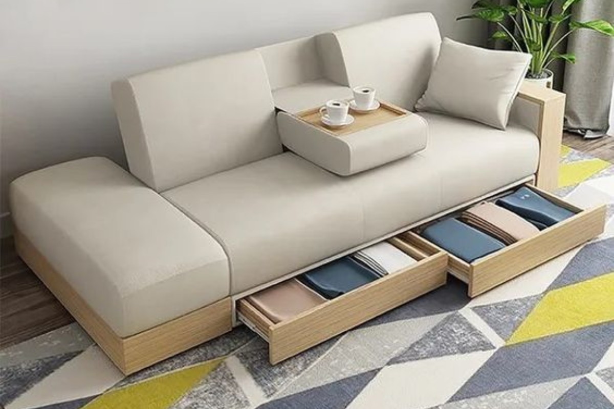Sofa chung cư để đồ dùng