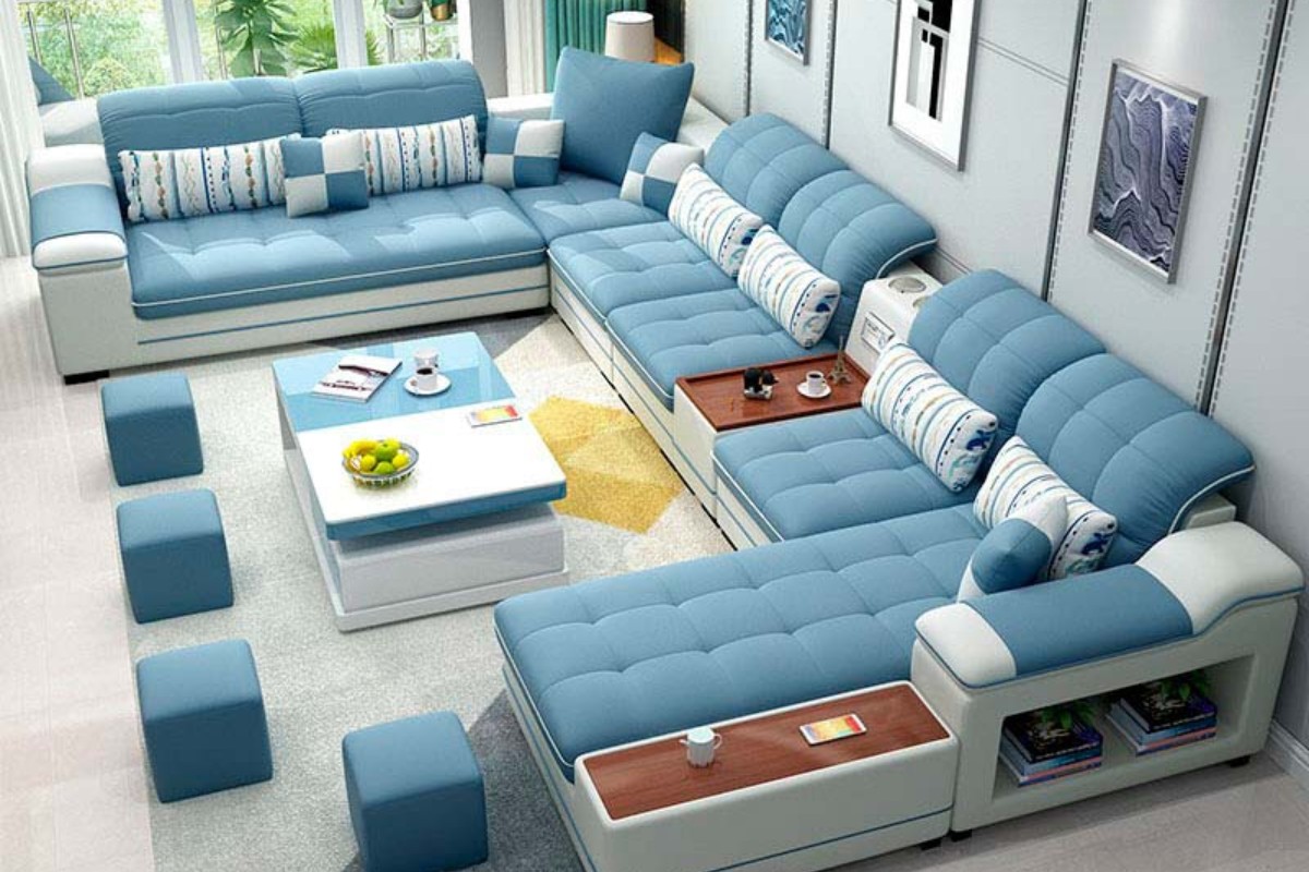 Bộ sofa chữ U theo phong cách Nhật