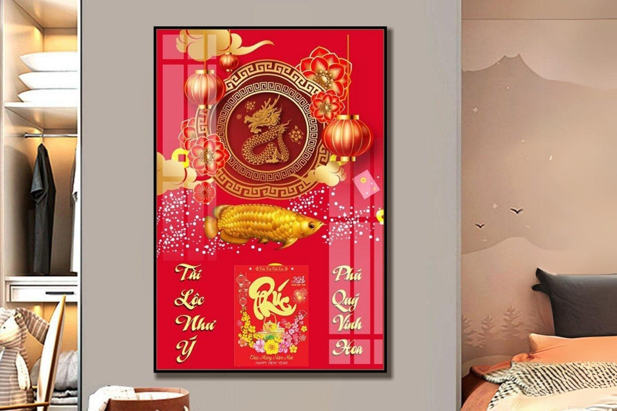 Decor tết văn phòng với tranh con giáp