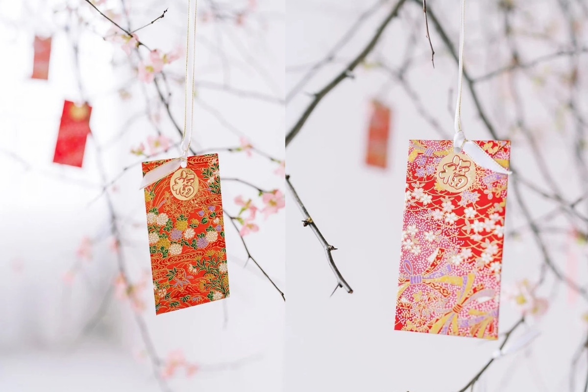 Decor trang trí tết bằng phong bao lì xì
