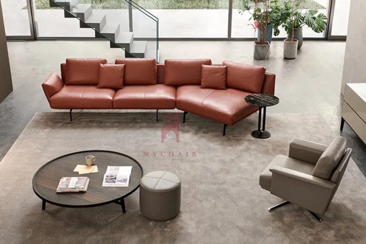 Ghế sofa góc da bò cao cấp