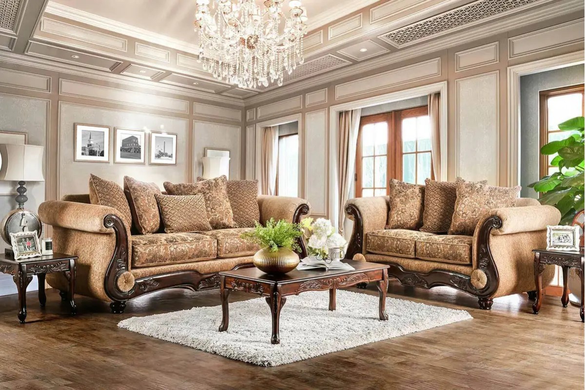 Ghế sofa cổ điển tay gỗ cao cấp