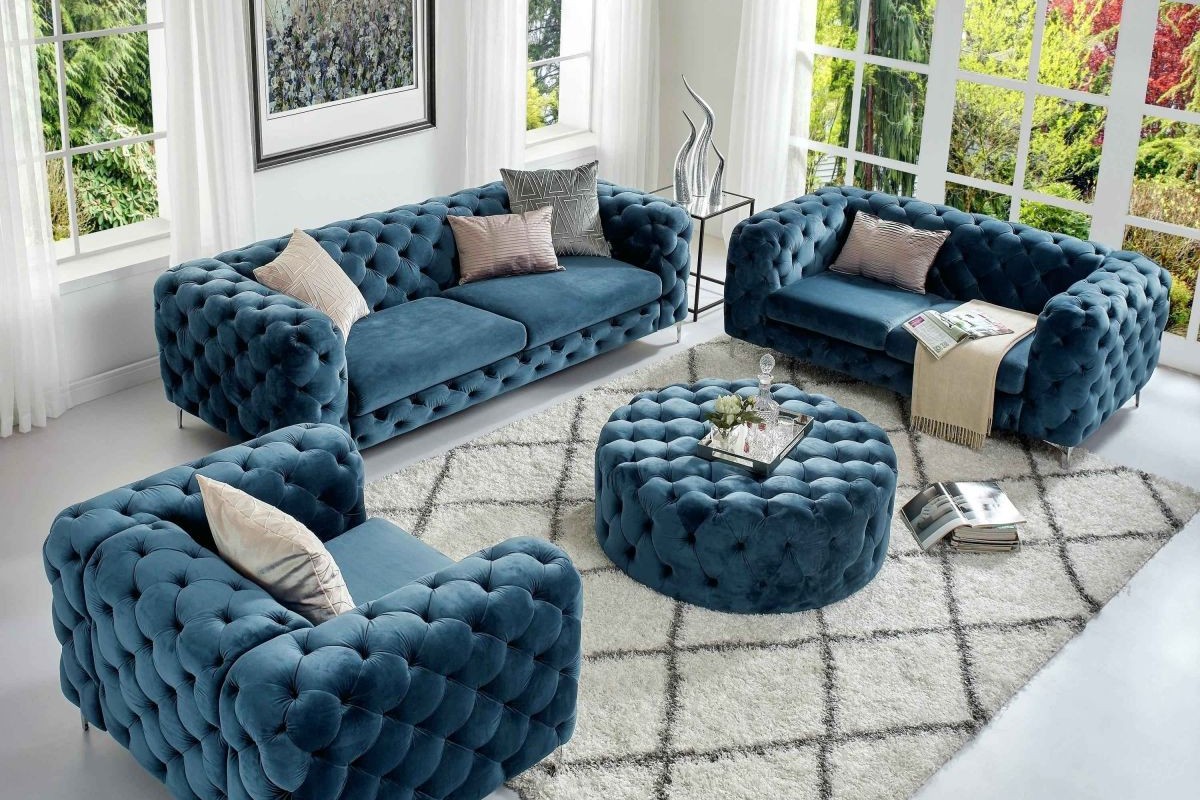 Ghế sofa vải nhung cổ điển đẹp mắt