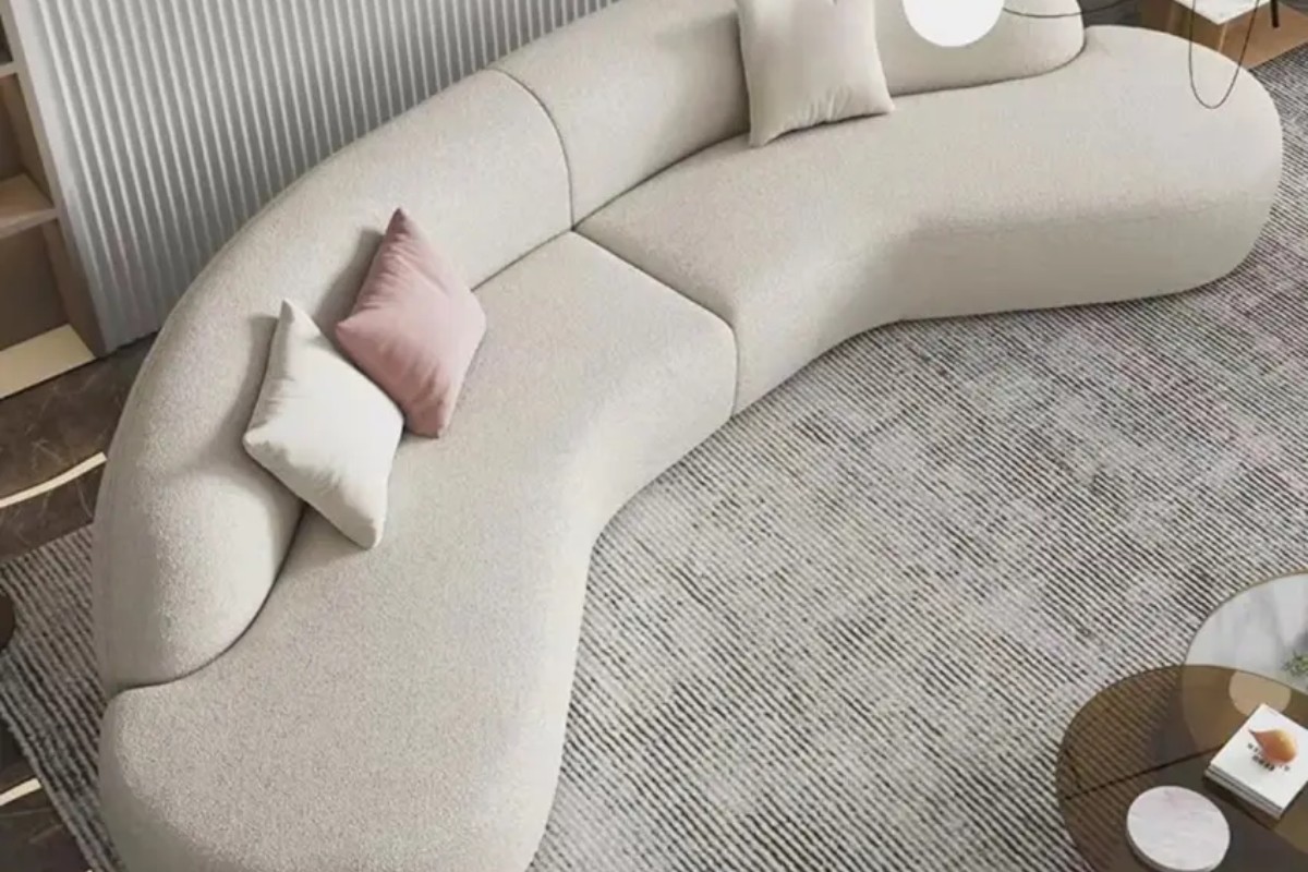 Ghế sofa tròn dài với kiểu dáng hiện đại
