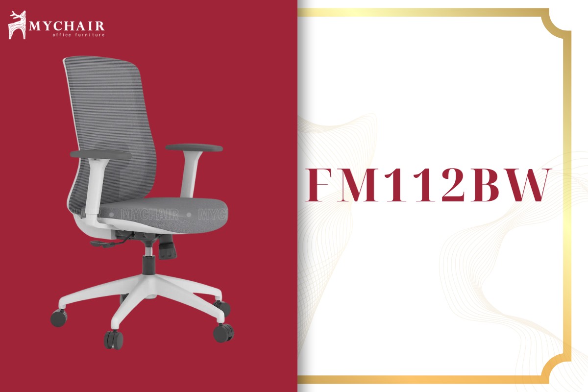 Ghế xoay văn phòng chân nhựa FM112BW-1