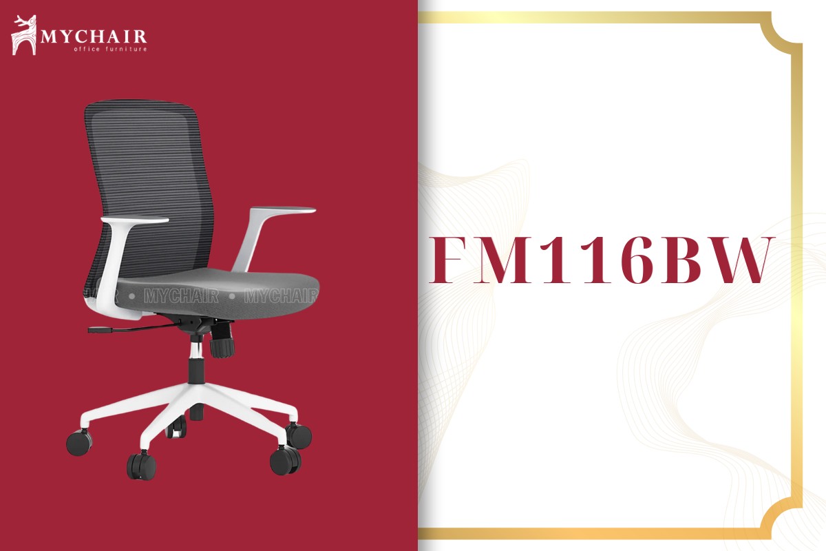 Ghế xoay văn phòng chân nhựa FM116BW