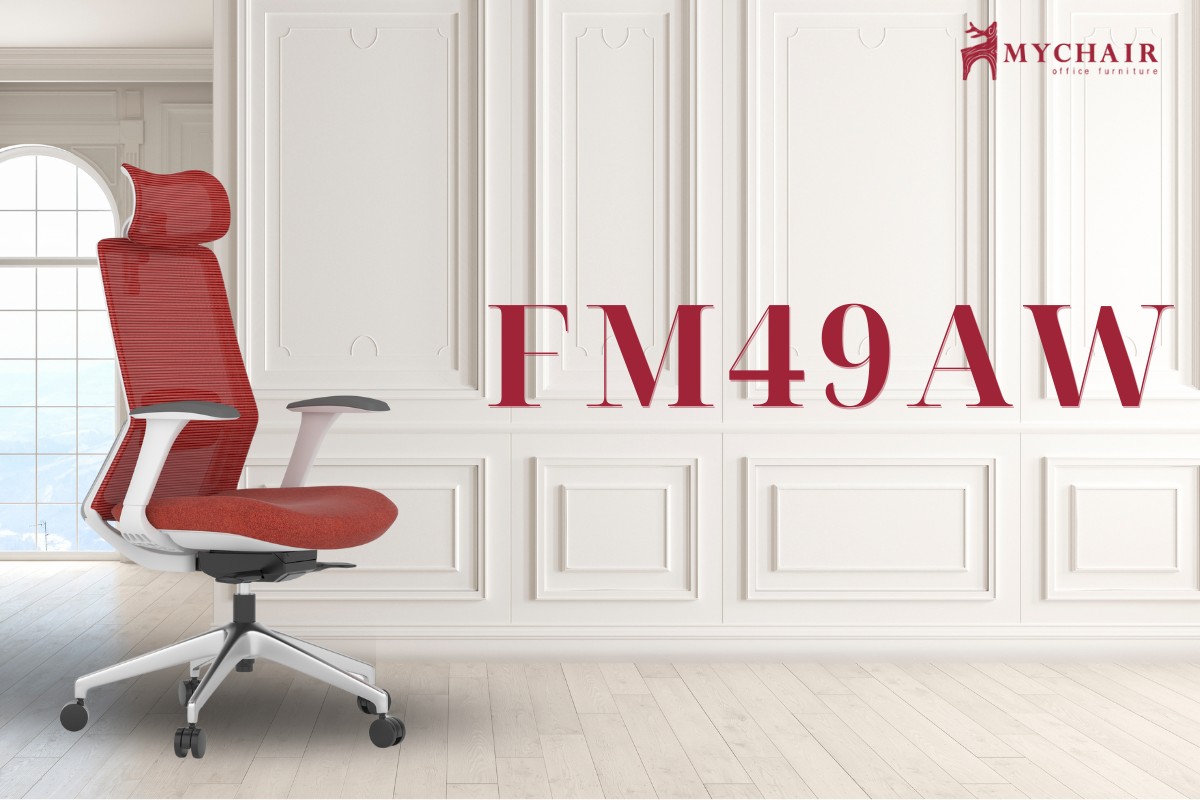 Ghế làm việc văn phòng màu đỏ MyChair FM49AW