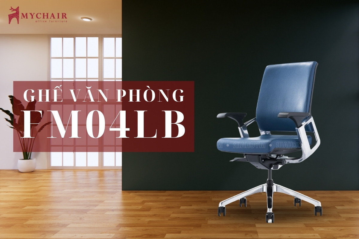 Ghế xoay văn phòng màu xanh MyChair FM04LB