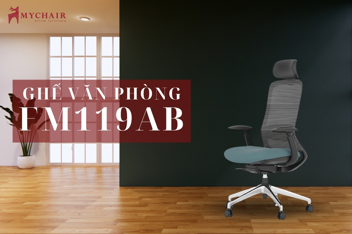 Ghế xoay văn phòng màu xanh dương MyChair FM119AB