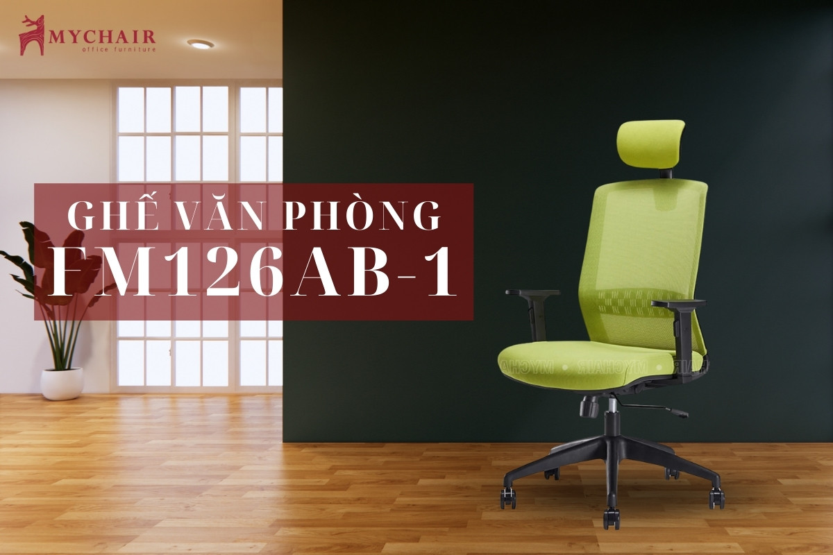 Ghế văn phòng màu xanh lá cây FM126AB-1