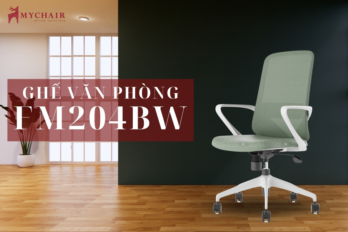 Ghế xoay văn phòng màu xanh FM204BW