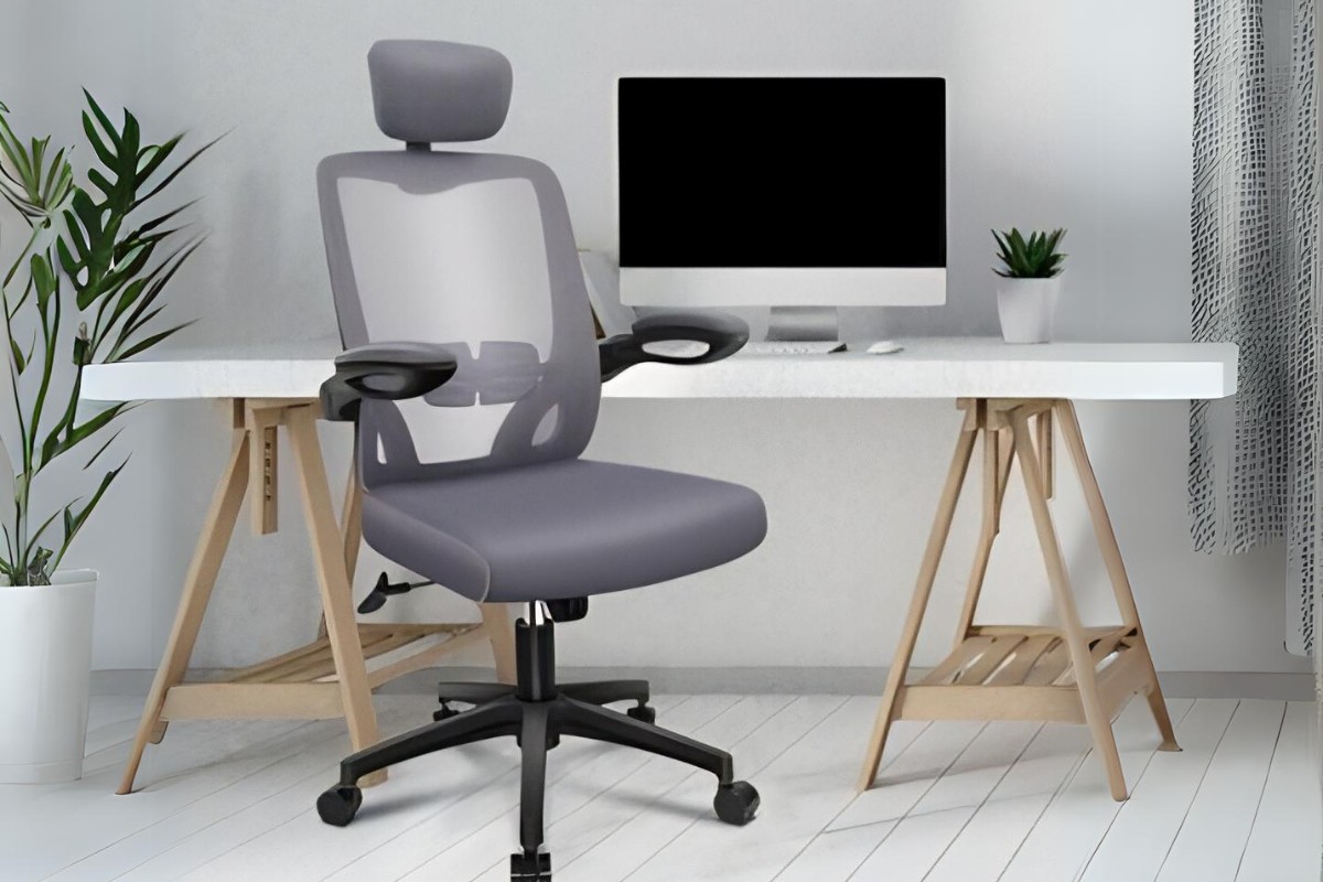 Ghế xoay tay gập lưng cao có tựa đầu