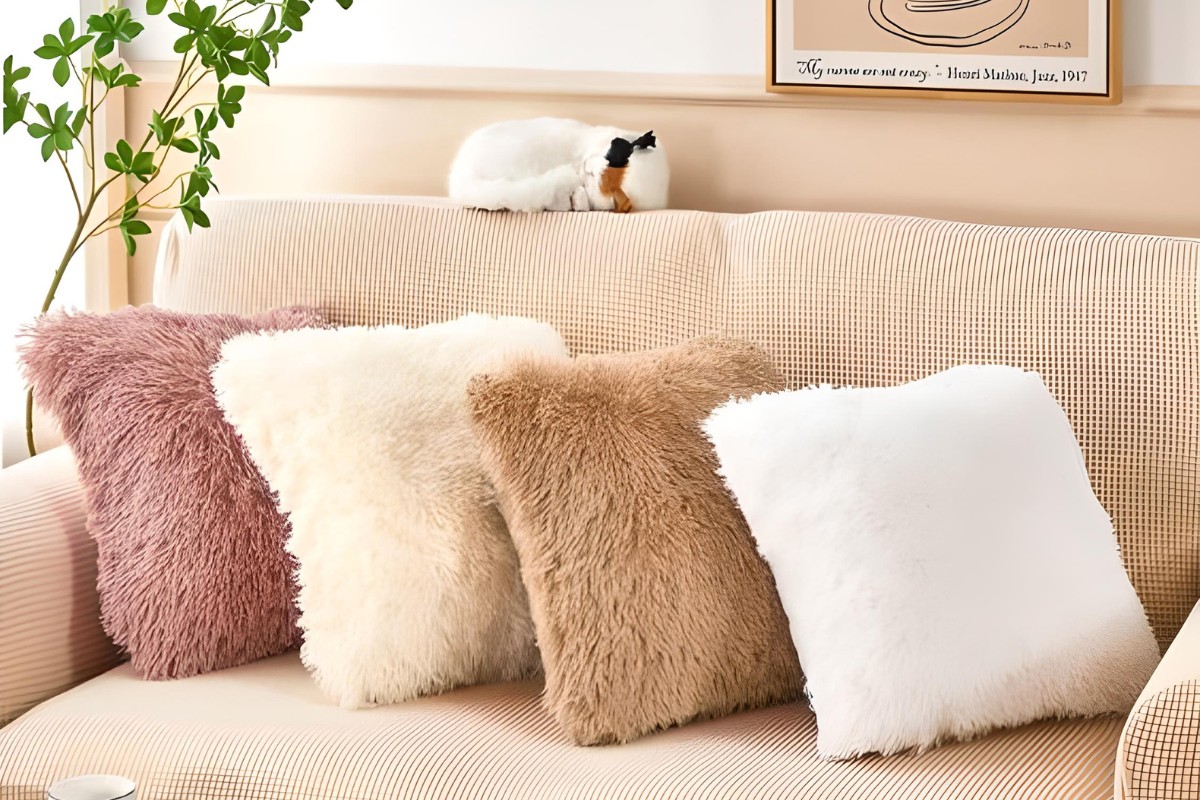 Gối sofa lông mềm tựa lưng êm ái