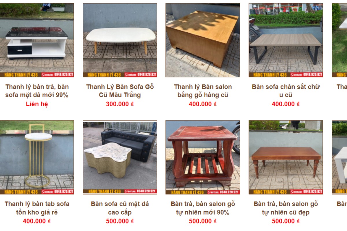 Cửa hàng thanh lý 436 - Địa điểm thanh lý bàn trà cũ giá tốt tại TPHCM