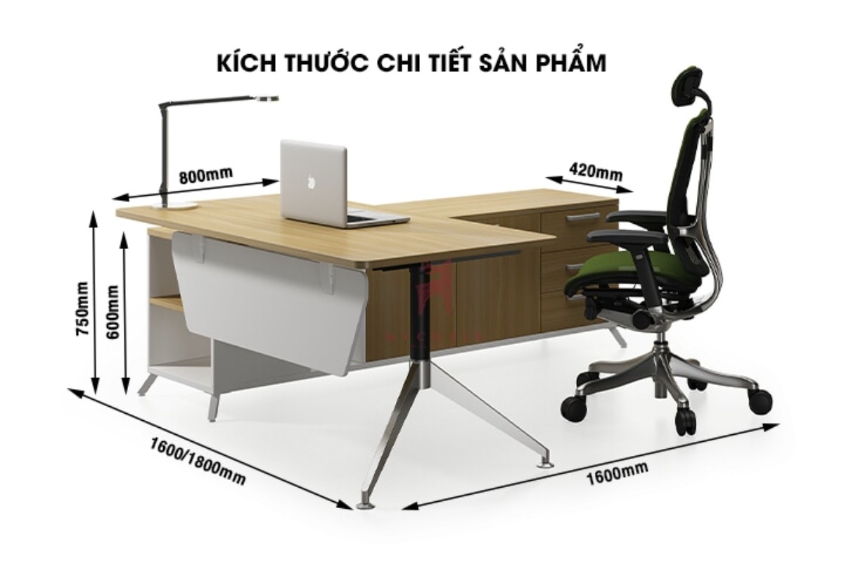 Kích thước bàn giám đốc không hộc thông dụng