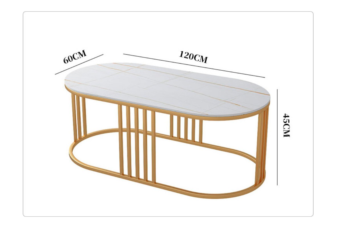Kích thước bàn trà bầu dục