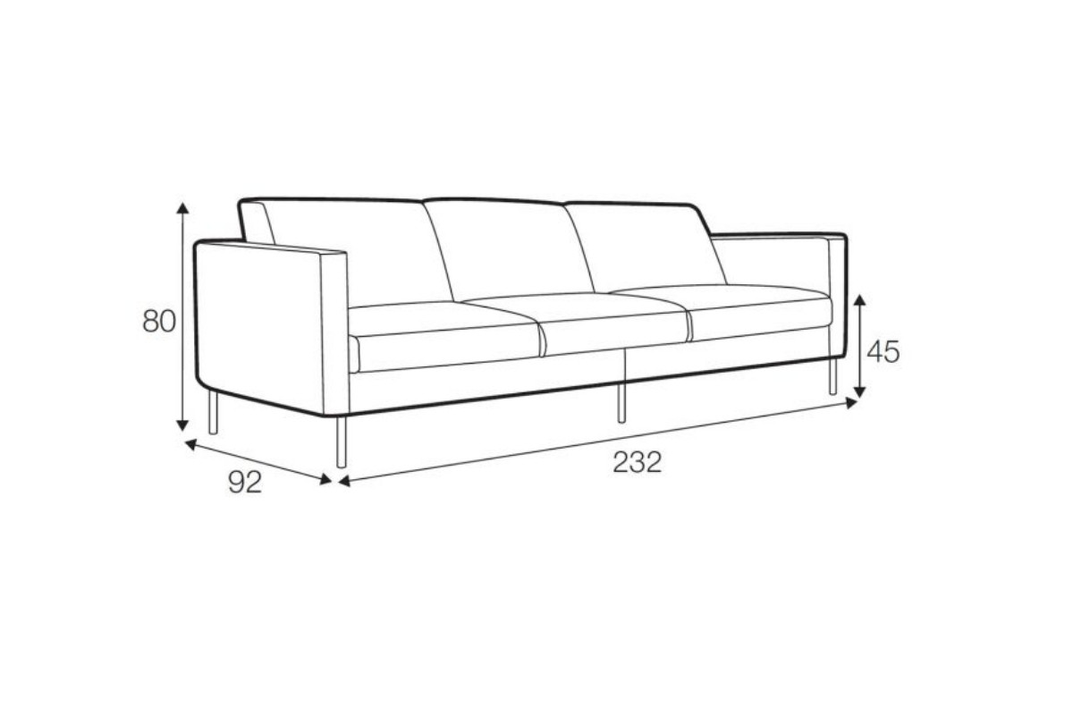 Kích thước sofa 3 chỗ