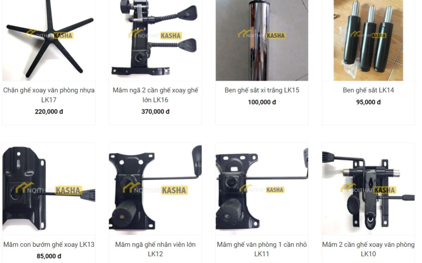 Kasha chuyên phân phối phụ tùng ghế xoay văn phòng uy tín
