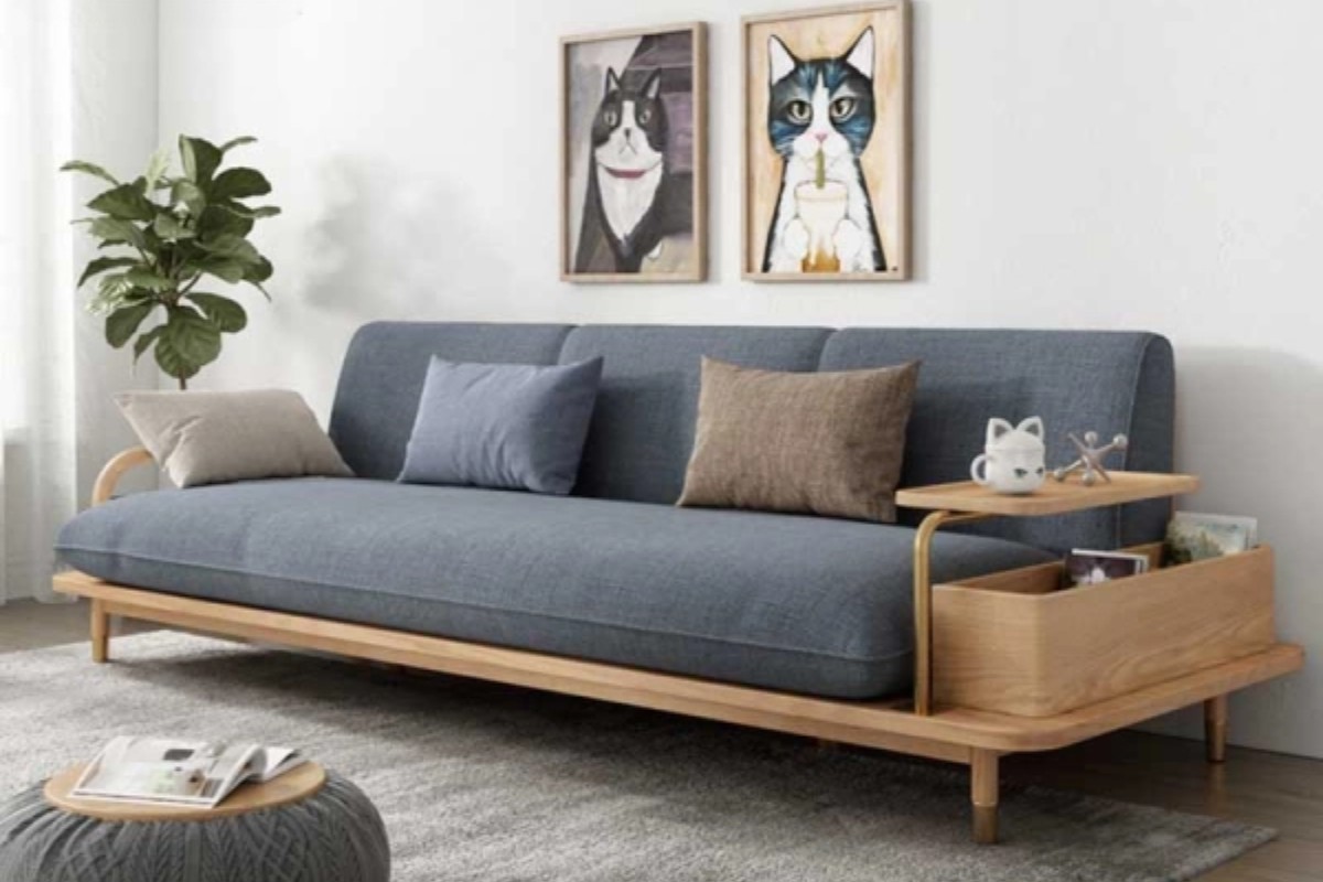 Sofa chân gỗ nhập khẩu Nhật