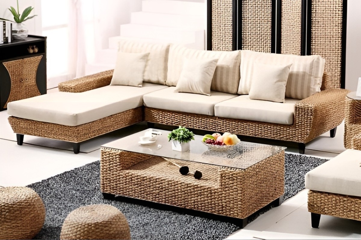 Sofa căn hộ bằng nhựa giả mây