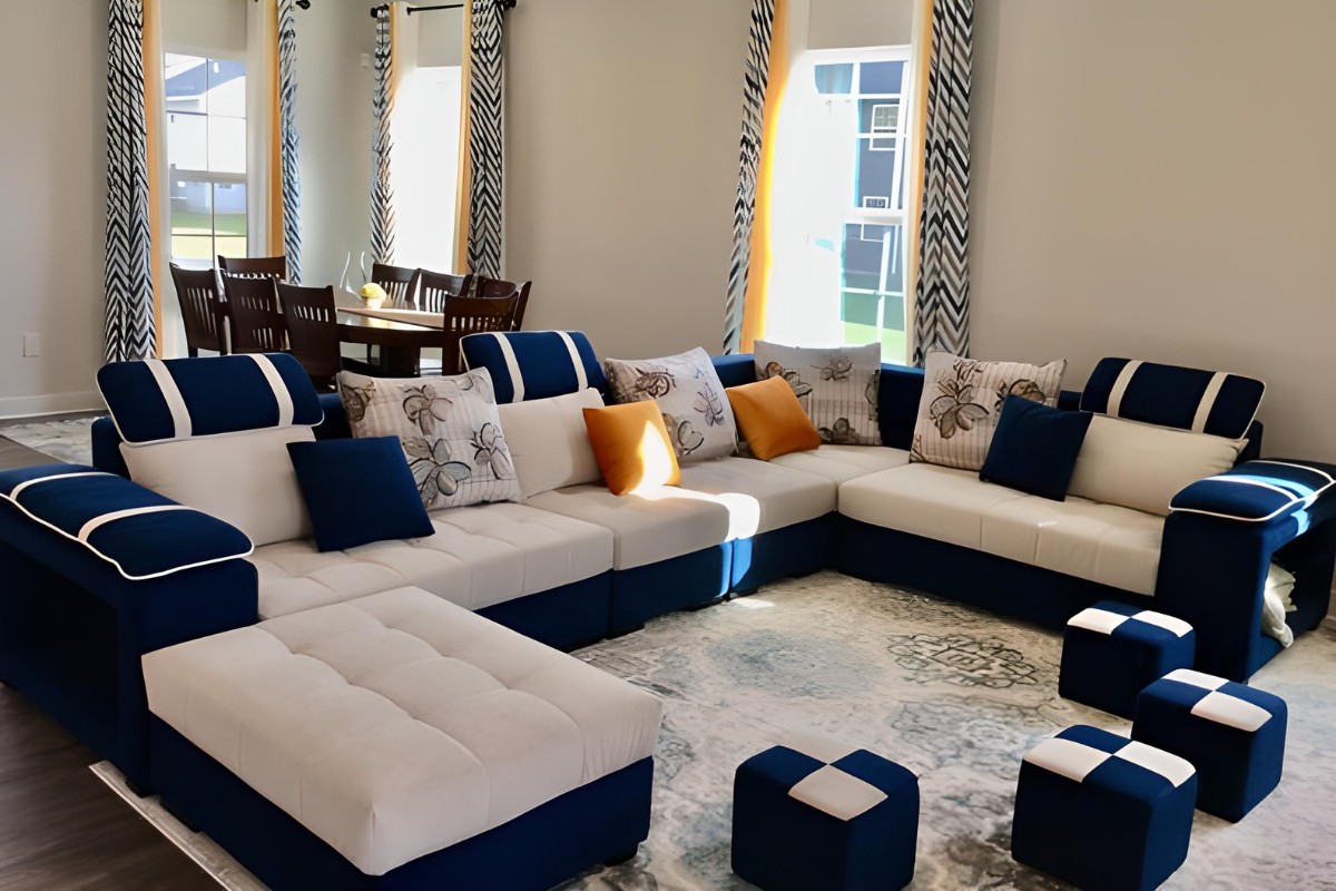 Sofa chữ U không cân xứng độc đáo