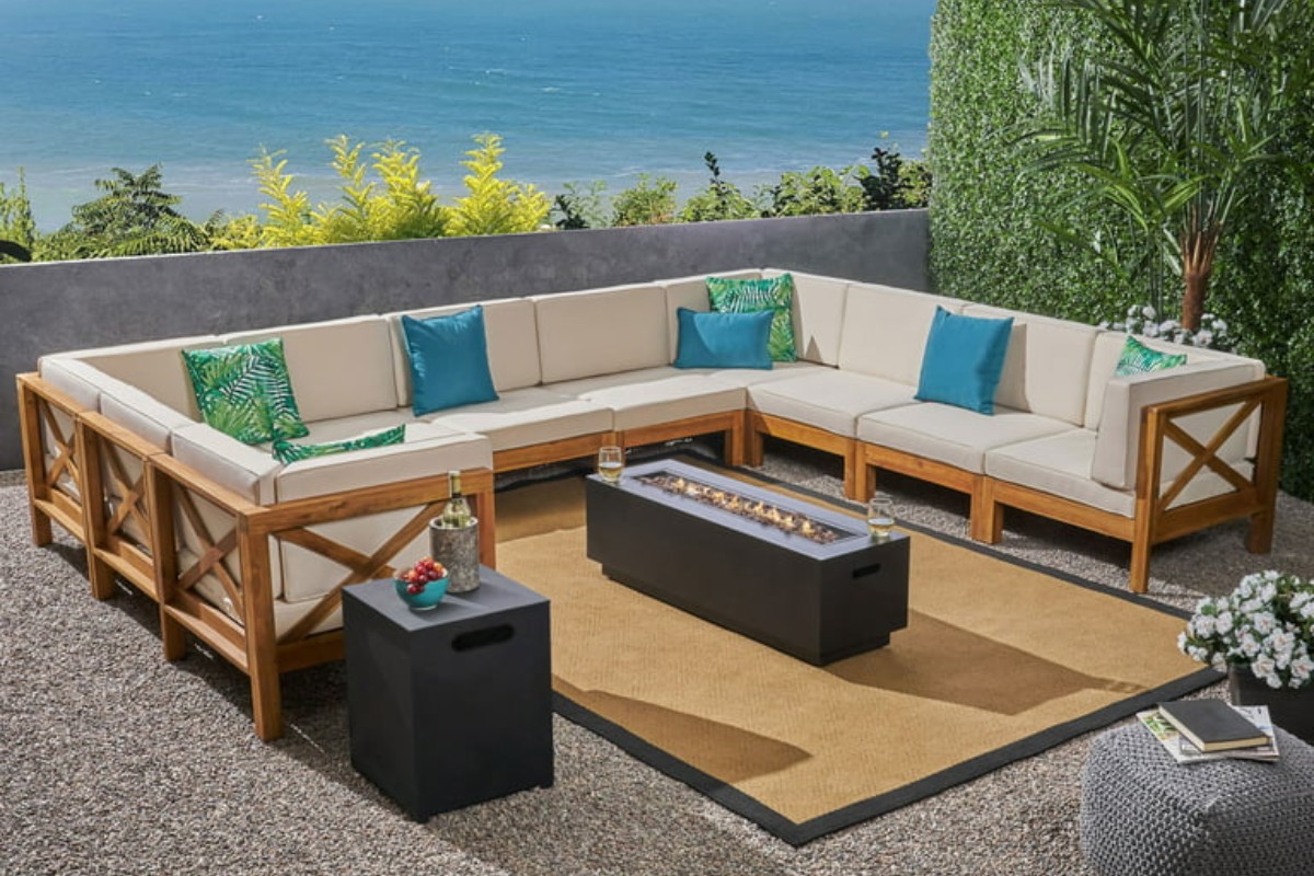 Sofa gỗ chữ U đẹp mắt