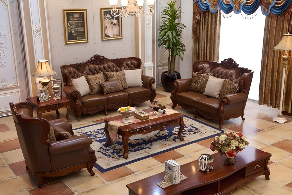Ghế sofa tân cổ điển bằng gỗ cao cấp