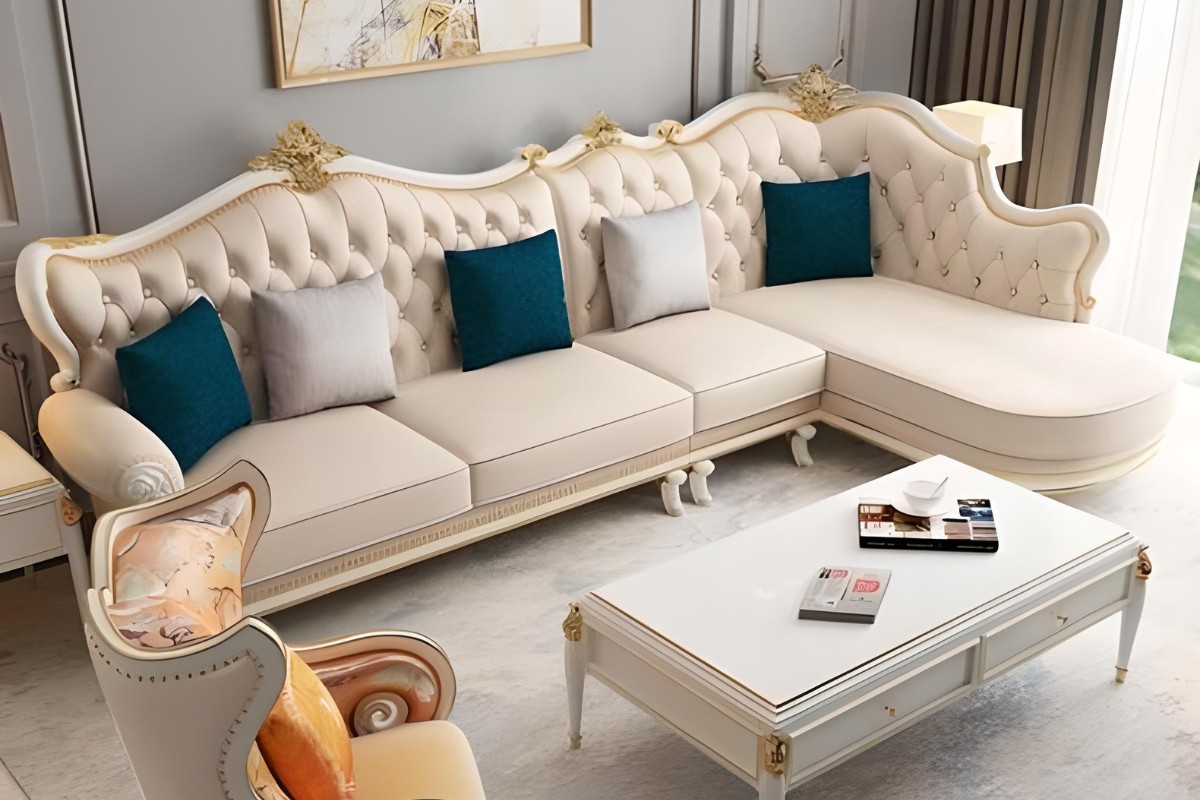 Sofa góc chữ L tân cổ điển trang nhã