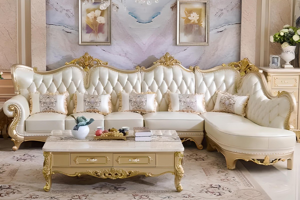 Sofa góc chữ L tân cổ điển