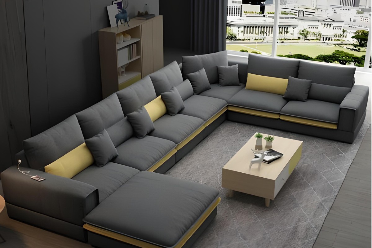 Sofa vải chữ U bền đẹp