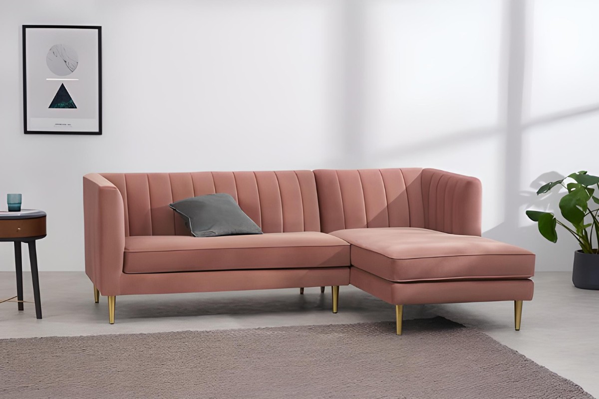 Sofa vải nỉ chữ L cho phòng ngủ
