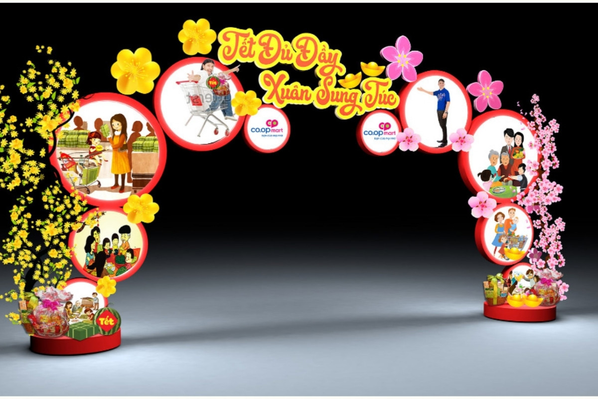 Trang trí cổng chào đón tết