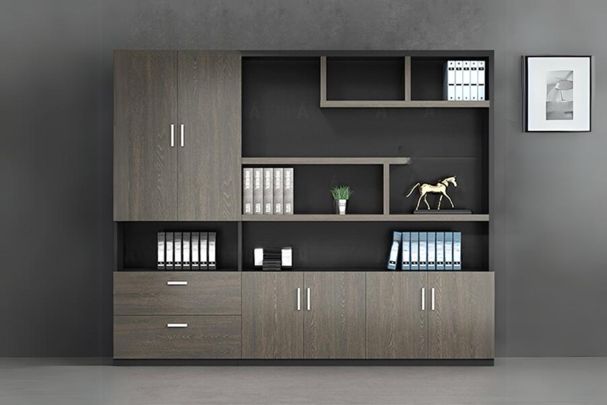 Tủ tài liệu gỗ màu đen