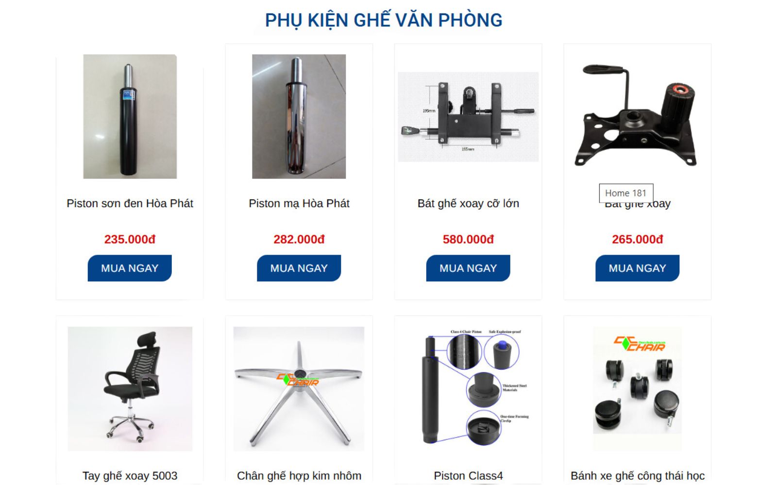 Vua ghế văn phòng chuyên cung cấp phụ kiện ghế văn phòng chất lượng cao với mức giá hợp lý