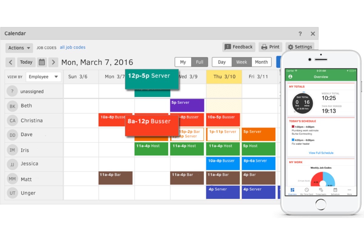 Phần mềm chấm công hiện đại Tsheets
