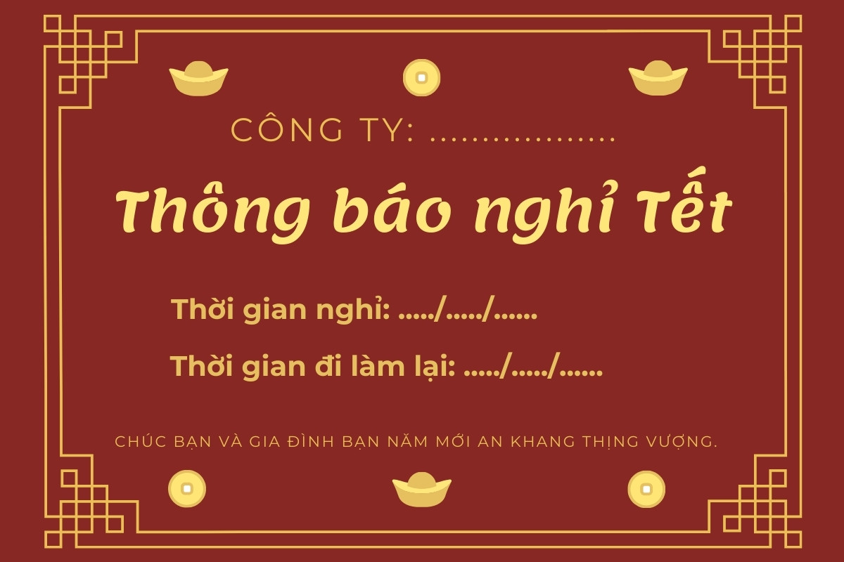 Mẫu banner công ty thông báo nghỉ Tết