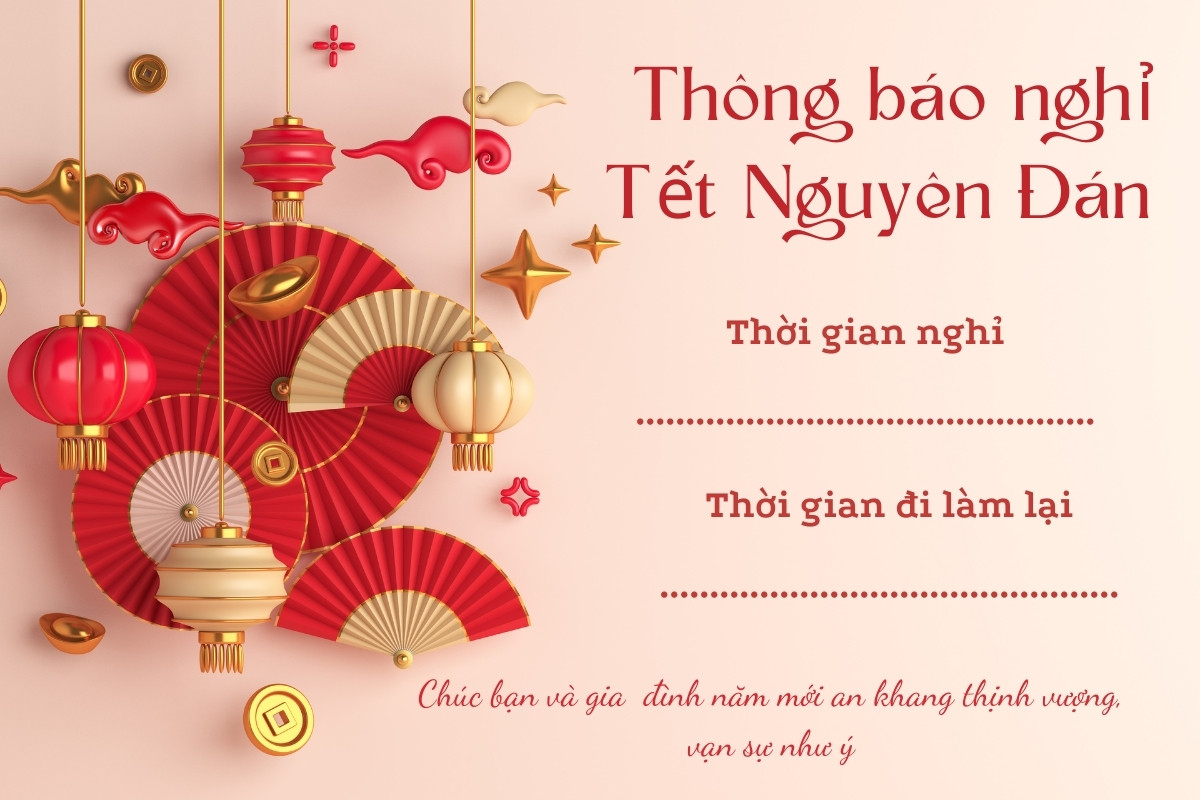 Mẫu banner thông báo nghỉ Tết Nguyên Đán