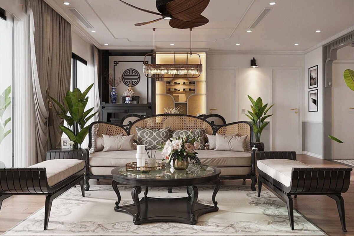 Bộ sofa Indochine mộc mạc