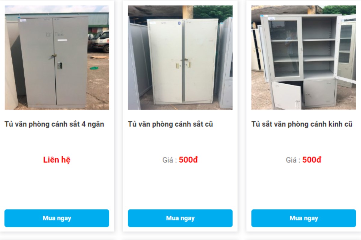 Chợ đồ cũ Thưởng Thưởng - Nơi cung cấp tủ tài liệu cũ thanh lý đa dạng mẫu mã
