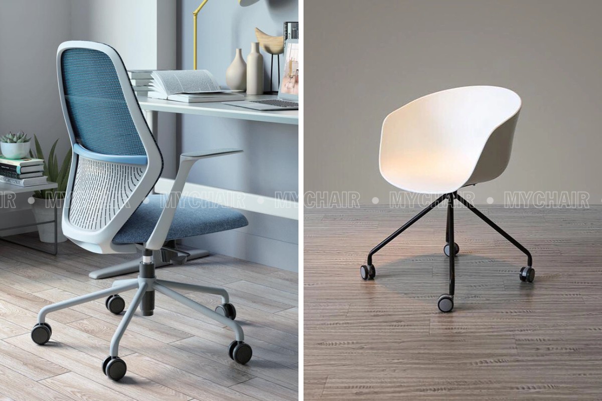 Ghế xoay chân 5 cánh dễ tích hợp các tính năng