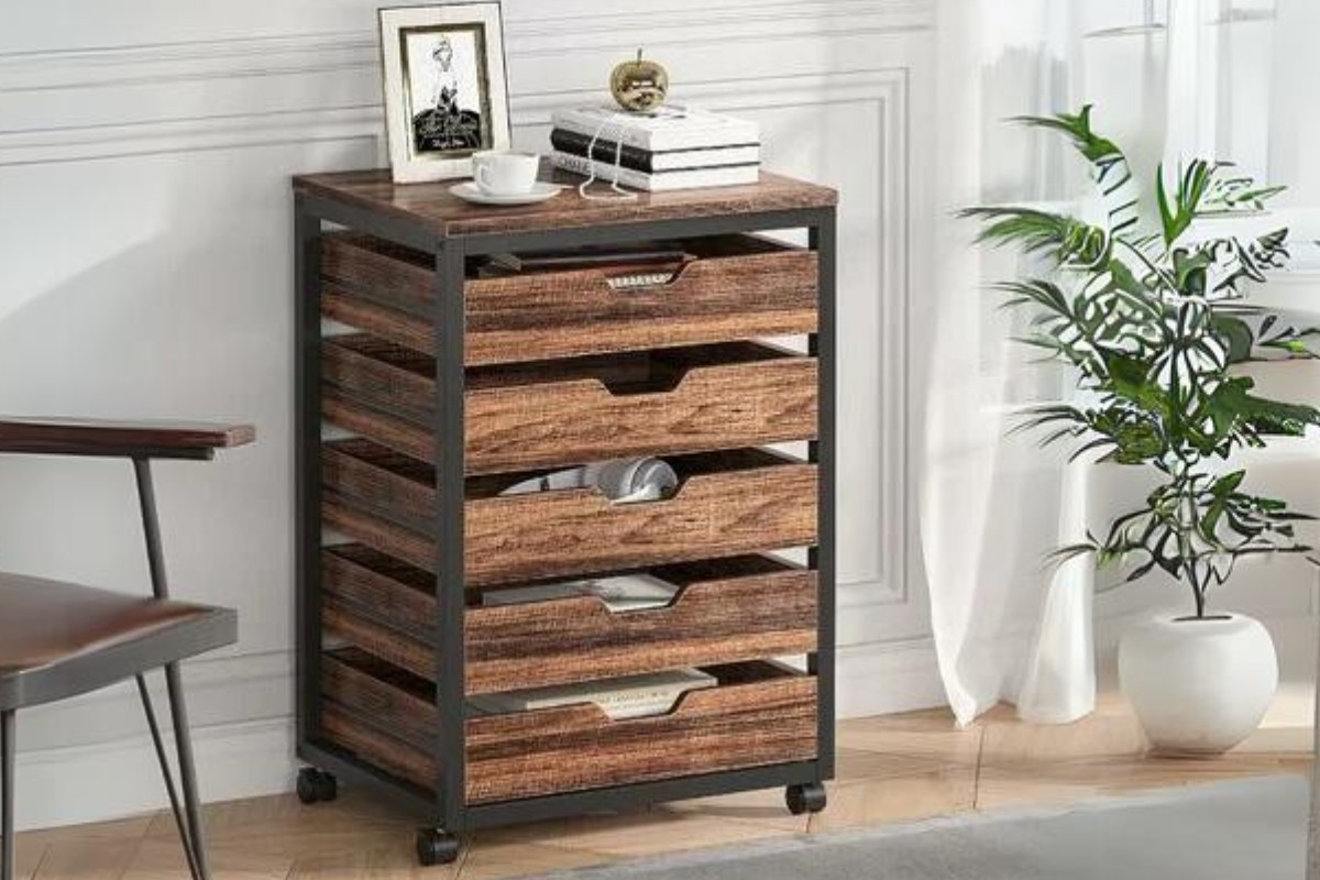 Tủ tài liệu văn phòng 5 ngăn từ gỗ hương
