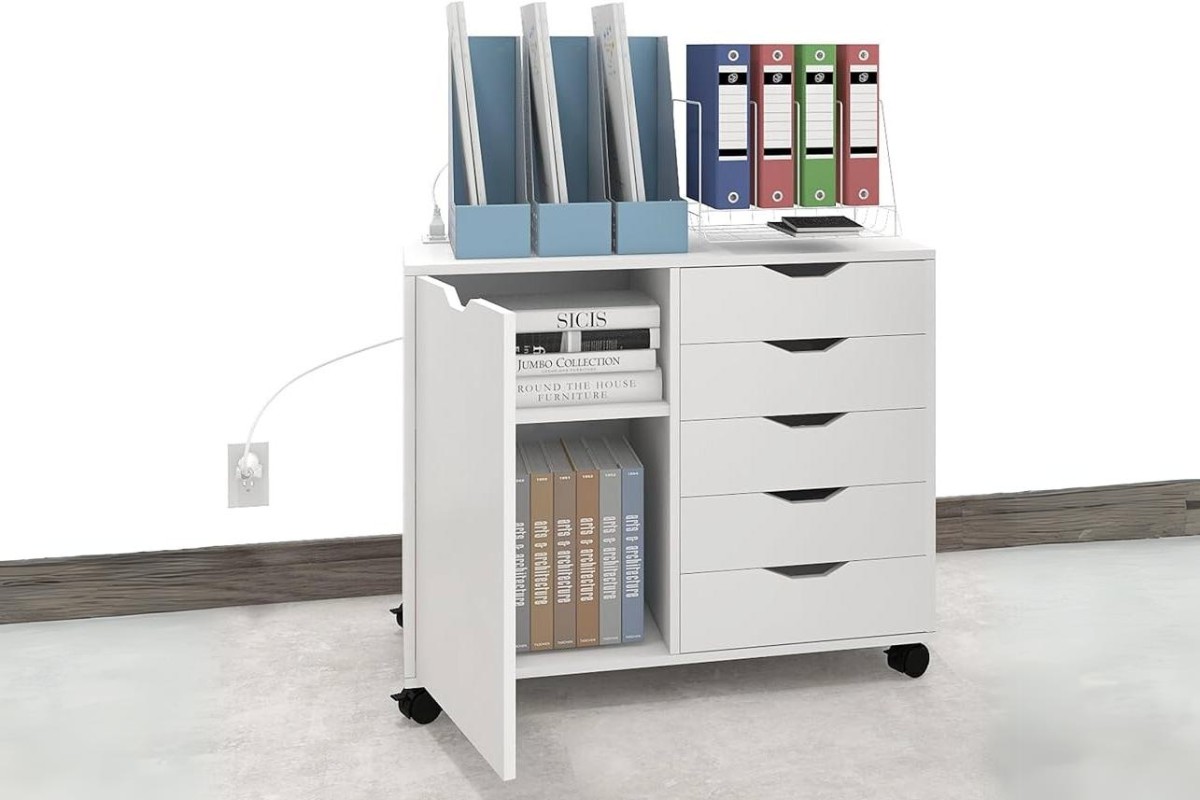 Tủ hồ sơ 5 ngăn bằng gỗ công nghiệp