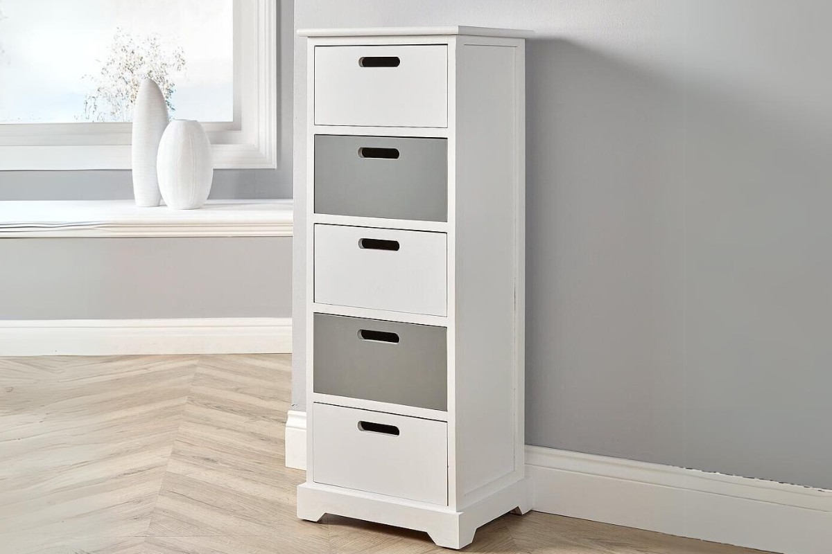Tủ chứa tài liệu 5 ngăn tone trắng hiện đại