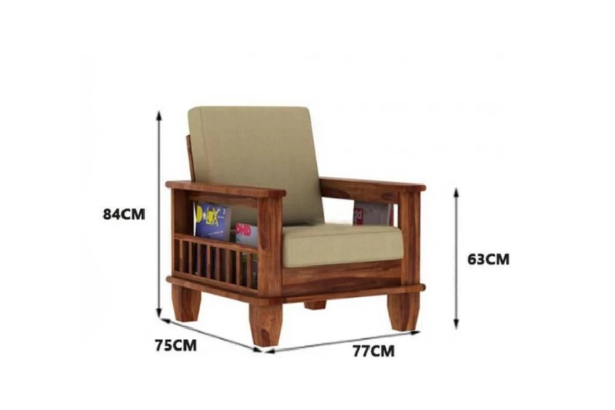 Kích thước sofa gỗ 1 chỗ ngồi