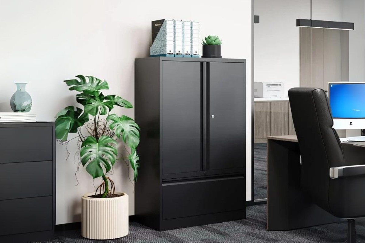 Tủ tài liệu 2 cánh dáng đứng màu đen