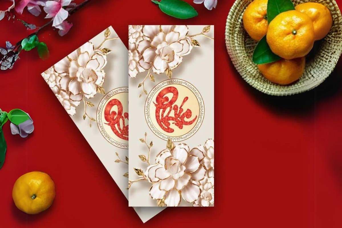 Bao lì xì in hình hoa mẫu đơn